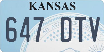 KS license plate 647DTV
