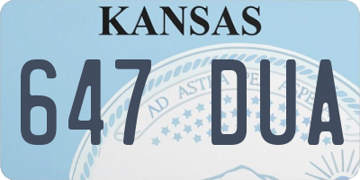 KS license plate 647DUA