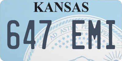 KS license plate 647EMI