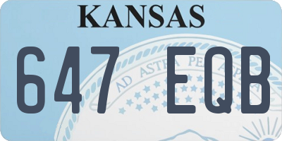 KS license plate 647EQB