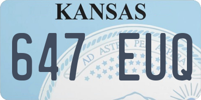 KS license plate 647EUQ
