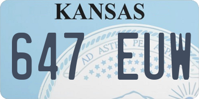 KS license plate 647EUW