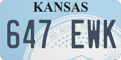 KS license plate 647EWK