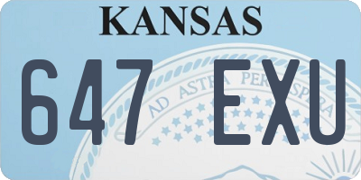 KS license plate 647EXU