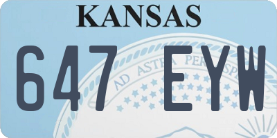 KS license plate 647EYW