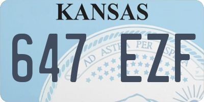 KS license plate 647EZF
