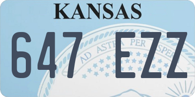 KS license plate 647EZZ