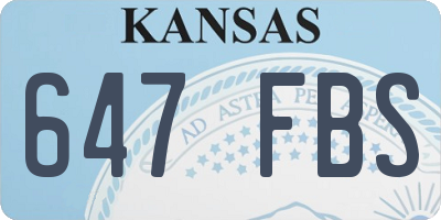 KS license plate 647FBS