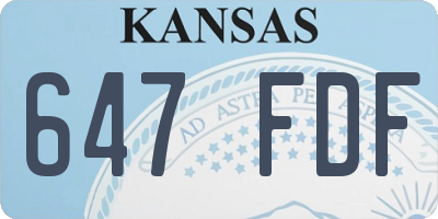 KS license plate 647FDF