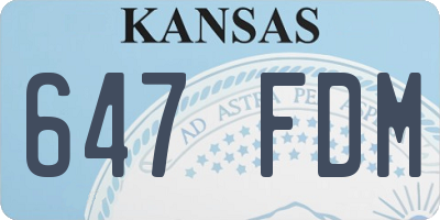 KS license plate 647FDM