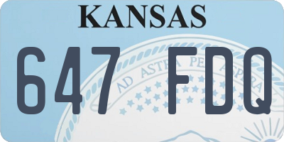 KS license plate 647FDQ