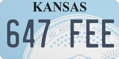 KS license plate 647FEE