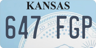 KS license plate 647FGP