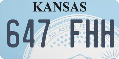 KS license plate 647FHH