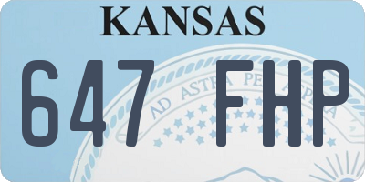 KS license plate 647FHP
