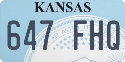 KS license plate 647FHQ