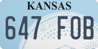 KS license plate 647FOB