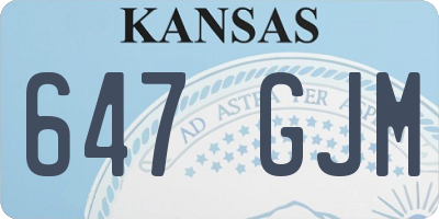 KS license plate 647GJM