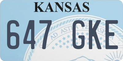 KS license plate 647GKE