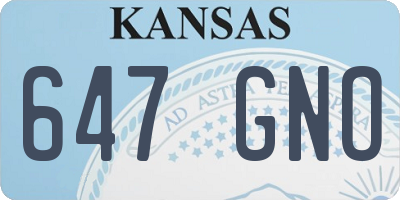 KS license plate 647GNO