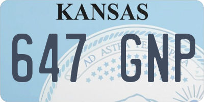 KS license plate 647GNP