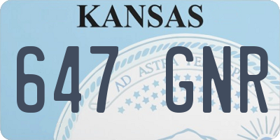 KS license plate 647GNR