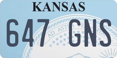KS license plate 647GNS