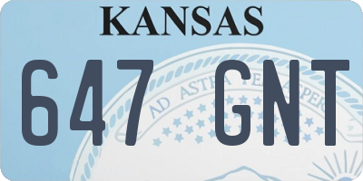 KS license plate 647GNT