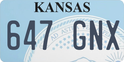 KS license plate 647GNX