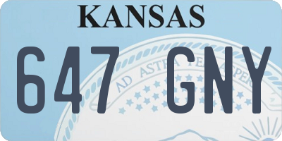 KS license plate 647GNY