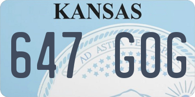 KS license plate 647GOG