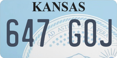 KS license plate 647GOJ
