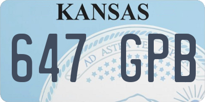 KS license plate 647GPB