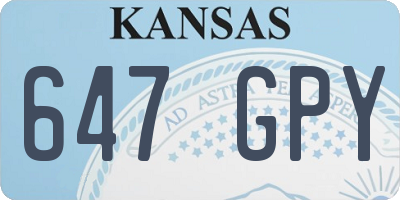 KS license plate 647GPY