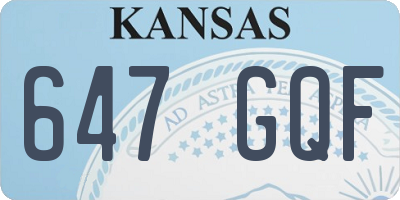 KS license plate 647GQF