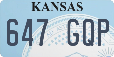 KS license plate 647GQP