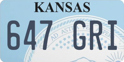 KS license plate 647GRI