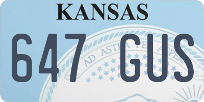 KS license plate 647GUS