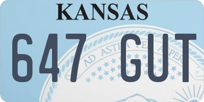 KS license plate 647GUT