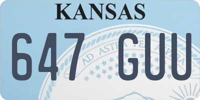 KS license plate 647GUU