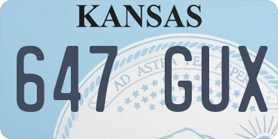 KS license plate 647GUX