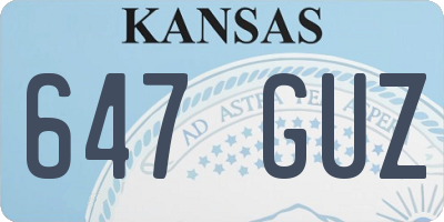 KS license plate 647GUZ