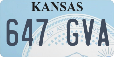 KS license plate 647GVA