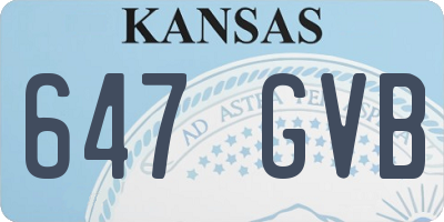 KS license plate 647GVB