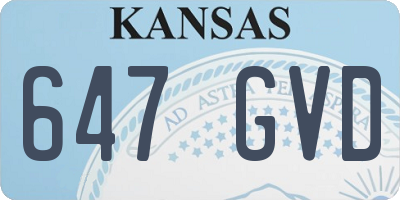KS license plate 647GVD