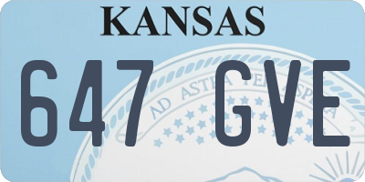 KS license plate 647GVE