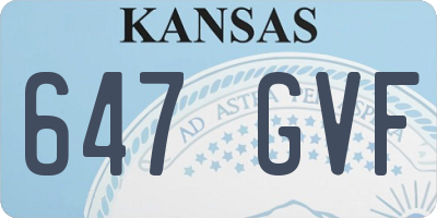 KS license plate 647GVF