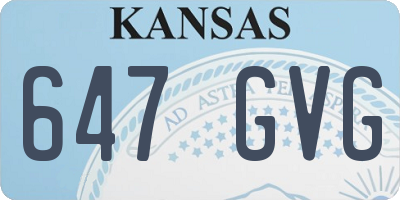 KS license plate 647GVG