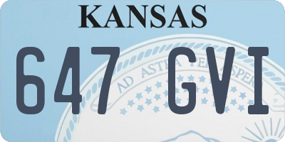 KS license plate 647GVI