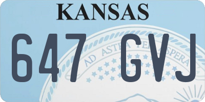 KS license plate 647GVJ